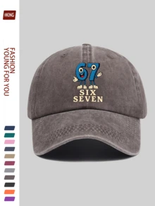 1pc Artistic 67 Print Outdoor Fishing Sun Hat, Comfortable Breathable Lightweight, Adjustable Size, With Fun Blue Letter Print, Essential For Minimalist Enthusiasts, Suitable For Fishing, Fly Fishing, Hiking, Hunting, Camping, Picnicking, Beach Vacation, Ideal Gift For Valentine's Day, Father's Day, Carnival, Halloween, For Family And Friends - A - View 13