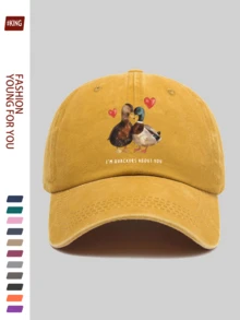 1pc Women's 2025 New Couple Duck Print Baseball Cap, Animal Graphic, Suitable For Sports And Casual Occasions, Comfortable Breathable Lightweight, Adjustable Size, Perfect For Summer Wear, Ideal For Camping, Skateboarding, Fishing, Hiking, Daily And Weekend Outfits, Holiday And Birthday Gifts For Family And Friends, Valentine's Day Gift For Husband, Wife, Girlfriend - A - View 14