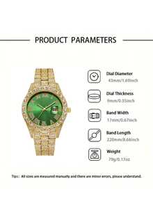 4pcs/Set Men's Elegant Versatile Quartz Watches, Fashion & Minimalist Watch Set - Gold - View 3