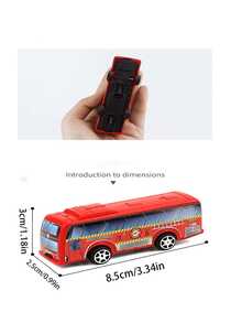 2pcs/Set Mini Plastic Bus Toy Vehicles, Random Design, Holiday Gift - Multicolor - View 6