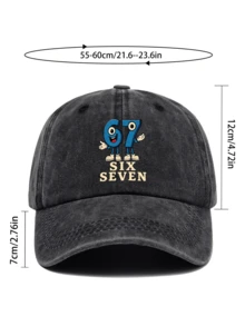1pc Artistic 67 Print Outdoor Fishing Sun Hat, Comfortable Breathable Lightweight, Adjustable Size, With Fun Blue Letter Print, Essential For Minimalist Enthusiasts, Suitable For Fishing, Fly Fishing, Hiking, Hunting, Camping, Picnicking, Beach Vacation, Ideal Gift For Valentine's Day, Father's Day, Carnival, Halloween, For Family And Friends - A - View 2