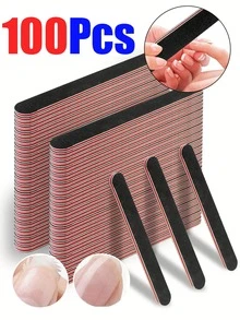 1/5/10/25/50/100 片装指甲锉，100/180 目指甲锉和抛光块，专业双面砂纸美甲工具，适用于亚克力指甲 - 彩色 - 查看 2