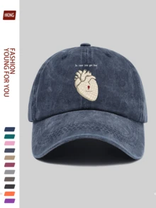 1pc Vintage Baseball Cap With Heart Map Print - Unisex Summer Style, Classic Black With Funny "You Are Here" Valentine's Day Print, Breathable Adjustable Trucker Papa Hat, Suitable For Outdoor Sports, Gatherings, Camping, Fishing, Travel, Great Gift For Soulmate Anniversary Or Girlfriend - A - View 23