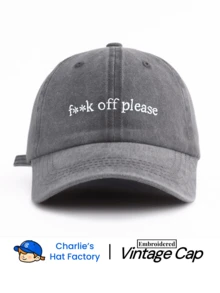 1顶“请走开”刺绣水洗棒球帽，经典休闲复古风格，柔软吸汗带，尺寸可调节，轻便防晒，百搭复古老爹帽，适合户外活动、日常穿着、聚会和度假，是送给家人和朋友的完美礼物。 - f**koffplease - 查看 23