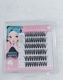 Self Adhesive Cluster Lashes 6 Rows Individual Eyelashes No Glue Needed Korean Makeup DIY Eye Lash Natural Eyelash - jemao-1 - Xem 3