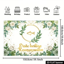 1. Phông nền tiệc rước lễ trang nhã, họa tiết hoa tôn giáo, có thể tùy chỉnh, màu vàng sang trọng. - Nhiều màu 1 - Xem 6