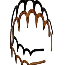 Conjunto de 1/2 faixas de cabelo femininas da moda, com design de ondas em zigue-zague, simples e antiderrapante. A faixa de cabelo ondulada é adequada para uso diário ou para maquilhagem. Com seu design em zigue-zague, a faixa de cabelo é elegante e serve como acessório de banheiro e enfeite de cabelo. - Multicolorido - Ver 1