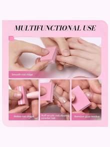 100/180 Grit Nail Buffer Block - Medium/Fine Grit, Multi-Pack Options: 1pc/3pcs/10pcs/20pcs, Professional 3-In-1 Use: Shaping, Smoothing And Polishing Acrylic Nails, Gel Nails And Natural Nails. Dual Grit: - Medium Grit (100 Grit): Smoothens Ridges And Shapes Nails - Fine Grit (180 Grit): Creates High Shine Finish, Perfect For Manicure, Pedicure, Salon And DIY Nail Care - Multicolor - View 4