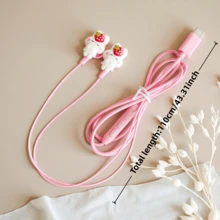 1个全新粉白数码智能可选耳机，完全兼容Type-C接口，可选全入耳式DIY可爱兔子饰品有线耳机，带音量调节功能、内置麦克风、高清通话手机耳机、音乐耳机、学生耳机，兼容苹果、OPPO、vivo、荣耀、华为等手机。 - 均碼 - 查看 12