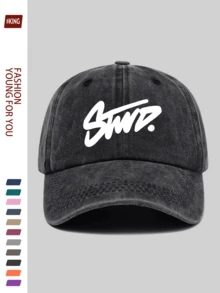 1顶可爱连续线条涂鸦“STWD”印花棒球帽，软帽冠纯色户外运动滑板帽，卡车司机爸爸帽，青少年时尚遮阳帽，适合徒步、骑行、跑步、滑板、健身，是送给家人和朋友的贴心礼物，情人节、母亲节/父亲节、返校季、休闲百搭之选。 - A - 查看 17