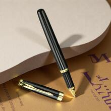 A High-End All-Metal Premium Black Ballpoint Pen/Special Writing Pen For Business Meetings/Office And Corporate Gifts/Smooth Writing/For Signatures, Notes And Gifts/Replaceable Refill - Black - View 4