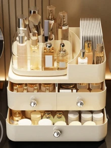 Hộp đựng đồ trang điểm cao cấp, hộp đựng đồ dùng trên bàn làm việc trong phòng ngủ, hộp đựng mỹ phẩm, son môi bằng nhựa dùng trong gia đình, trang trí phòng trang điểm. - Nhiều màu - Xem 5