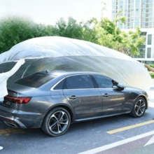 1pc Disposable Car Dust Cover With Drawstring, Waterproof, Dustproof, Anti-Bird Droppings, Anti-Fallen Leaves, Convenient And Practical, Thickened Dust-Proof Layer - Multicolor - View 2