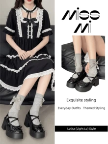 White Fairy-Style Mary Jane Flat Shoes For Women, 2025 Summer New Vintage Versatile Petite Height Increase With Dress - Black - View 10