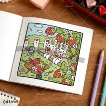 GDTME 1 Stück "Liebe am Valentinstag" Themen Malbuch, 24 Seiten, Geschenkbuch zum Malen für Geliebte, Größe 20x20cm, klare und einfache Muster, hilfreich zur Entspannung und Stressabbau, geeignet als Valentinstags- oder Ramadan-Geschenk, Malbuch für Erwachsene, unverzichtbares Malbuch für Familien. Enthält einfache Tierillustrationen und süße Szenen zum Ausmalen. - Perlmutt verdickt 086 - Übersicht 4