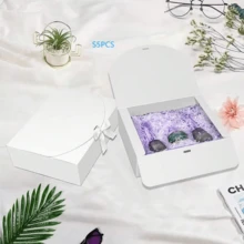 Hộp quà màu đen có nắp đậy (1-5/10 chiếc), Hộp quà cầu hôn cho phù rể, Hộp quà màu đen sang trọng có ruy băng, Hộp quà cưới, Hộp quà sinh nhật, Hộp quà dự tiệc, Hộp quà phù dâu, Quà tốt nghiệp, Hộp quà ngày Valentine - trắng - Xem 7