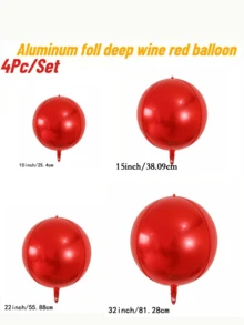 4 piezas (10 Pulgadas + 15 Pulgadas + 22 Pulgadas + 32 Pulgadas) Globos de Foil Burdeos - No se necesita helio, reutilizables, base resistente, superficie reflectante, adecuados para el Día de San Valentín, boda, cumpleaños, Día de la Madre, fiesta de jardín y decoración de diversos eventos. Decoración de fiesta de cumpleaños, globos de cumpleaños, decoración de eventos, estructura duradera, globos fáciles de instalar, decoración de fiestas, decoración navideña, planificación de celebraciones. - Multicolor - Ver 9