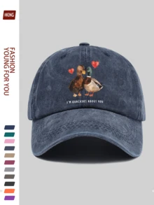 1pc Women's 2025 New Couple Duck Print Baseball Cap, Animal Graphic, Suitable For Sports And Casual Occasions, Comfortable Breathable Lightweight, Adjustable Size, Perfect For Summer Wear, Ideal For Camping, Skateboarding, Fishing, Hiking, Daily And Weekend Outfits, Holiday And Birthday Gifts For Family And Friends, Valentine's Day Gift For Husband, Wife, Girlfriend - A - View 15