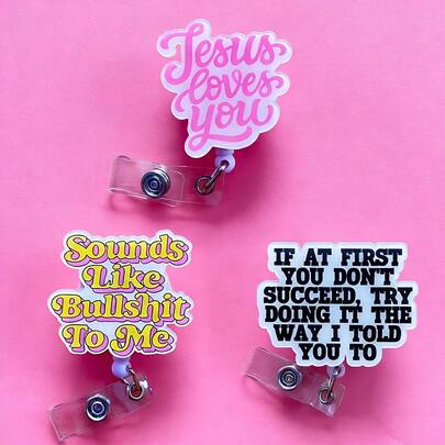 Novel Retractable D Card Holder Reel With Cute Cartoon Design,Teacher Nurse Hospital Badge Holder Office Lanyard 1pc