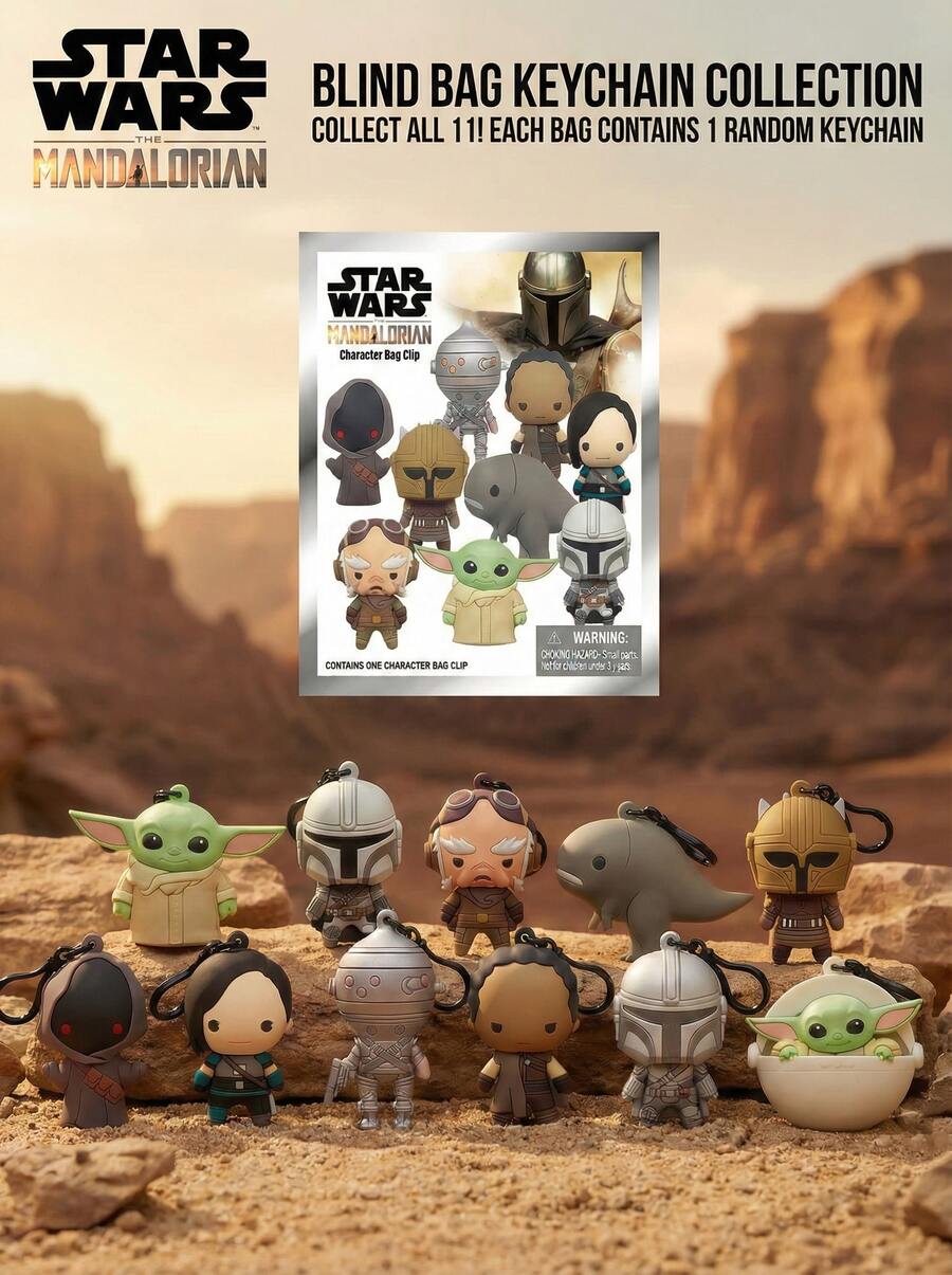 StarWars Móc khóa túi bí ẩn Star Wars chính hãng (1 chiếc) - Mô hình xốp 3D, hộp bí ẩn, móc khóa túi, móc kéo khóa, phụ kiện ba lô, đồ chơi sưu tầm, quà tặng - Grogu Mandalorian Kuiil Blurrg Armorer Cara Dune IG-11 Greef Karga - Nhiều màu - Xem 1