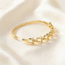 1 pieza Brazalete de cobre chapado en oro de 18K, regalo perfecto para ella en el Día de San Valentín - Multicolor - Ver 2