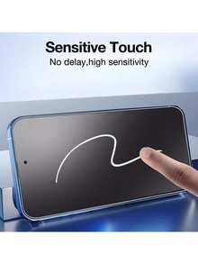 XINHONGYU 3片装磨砂防窥屏保护膜，兼容 17 Pro Max/17 Pro/17 Air/17/16 Pro Max/16 Pro/15 Pro Max/15 Pro/14/13/12/11 - 防指纹、无气泡、易贴、磨砂防窥软膜、隐私屏幕保护 | 磨砂表面 | 防指纹涂层 - 黑色 - 查看 7