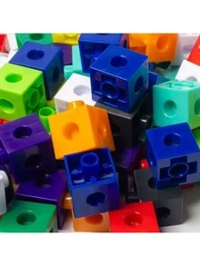 50pcs/100pcs Stacking Interlocking Building Blocks, Plastic Construction Bricks, Colorful Connecting Blocks, Educational Toys, Stimulate Children's Creativity And Imagination, Classroom Rewards, Thanksgiving, Christmas, Easter Gifts, Birthday Gifts - Multicolor - View 10