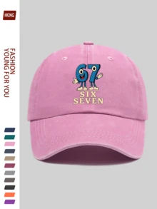 1pc Artistic 67 Print Outdoor Fishing Sun Hat, Comfortable Breathable Lightweight, Adjustable Size, With Fun Blue Letter Print, Essential For Minimalist Enthusiasts, Suitable For Fishing, Fly Fishing, Hiking, Hunting, Camping, Picnicking, Beach Vacation, Ideal Gift For Valentine's Day, Father's Day, Carnival, Halloween, For Family And Friends - A - View 10