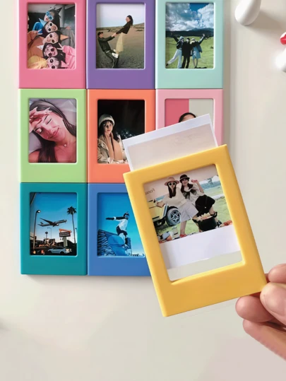 Plastic Magnetic Photo Frame, Bohemian Style Landscape Rectangle, Suitable For Film, Photo Display, Capturing Precious Moments, Decor For Office, Kitchen, Living Room, Bedroom, Great Gift For Valentine's Day, Birthday, New Year