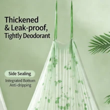 100pcs Large Size Garbage Bags - Household Pull-Cord Style Tear-Resistant High Capacity Tote Bags, Magnolia Flower Pattern, Thick Material, Suitable For Home Use, Non-Tear, Easy To Clean.