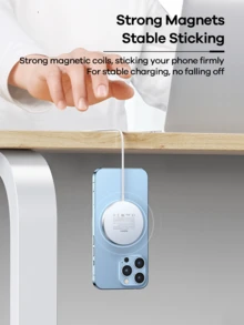 ReMax 15W Magnetic Wireless Charger, Suitable For Smartphones; Slim & Fashionable Design; 360° Magnetic Alignment; Multi-Protection Charging, Ideal For Office, Dorm And Home Use. - RP-w58 - View 5