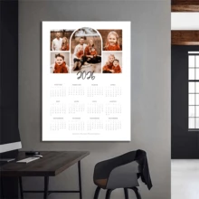 Editable Photo Calendar Template, 2026 Year, One Page, Photo Wall Calendar, Canva, Printable, Christmas Family Gift, 2026 Calendar - Multicolor - View 11