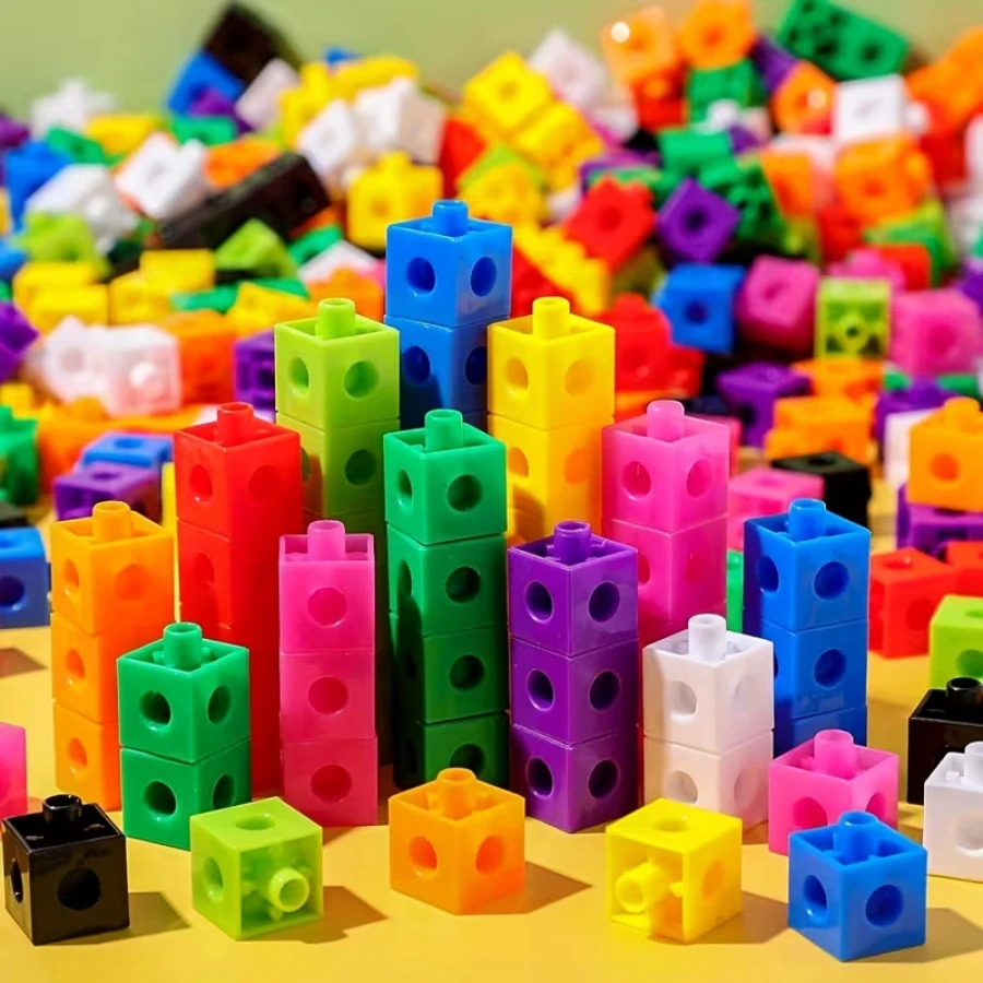 50pcs/100pcs Stacking Interlocking Building Blocks, Plastic Construction Bricks, Colorful Connecting Blocks, Educational Toys, Stimulate Children's Creativity And Imagination, Classroom Rewards, Thanksgiving, Christmas, Easter Gifts, Birthday Gifts