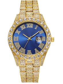 4pcs/Set Men's Elegant Versatile Quartz Watches, Fashion & Minimalist Watch Set - Gold - View 7