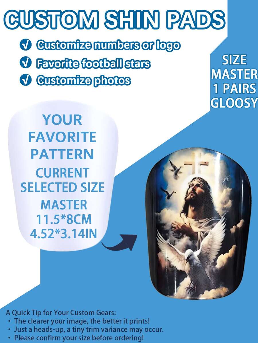 1 Pair 12*8CM Glossy Shin Guards, High Density Anti-Pressure Material, Super Protective, Upgrade, Unisex