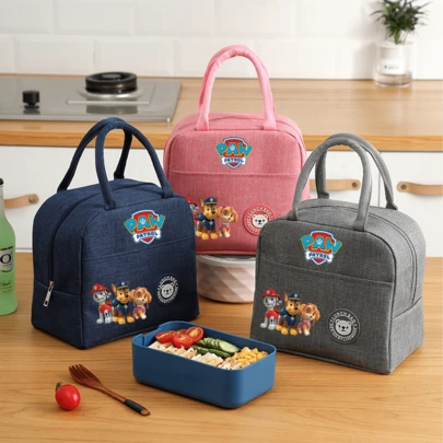 Paw Patrol 1个汪汪队午餐包 大容量加厚手提包 旅行露营必备 学校午餐包 圣诞节 万圣节 生日礼物（拉链款式随机）