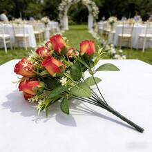 1件/3件逼真仿真花束 - 栩栩如生的丝绸手捧花束，适用于DIY工艺品、婚礼中心装饰、家居装饰、花瓶填充、户外活动和摄影道具 - 易于组装且可重复使用！