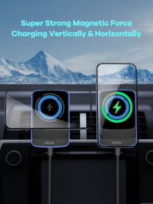 REMAX 15W车载无线快充；自动夹紧；360°自由旋转；稳固防震；中控台手机支架；通用导航支架；兼容/安卓；汽车配件；汽车用品 - AZ-C07 - 查看 2