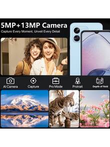 Coolpad COOL CP12，Android 13 系统，6.517 英寸高清+显示屏，颜色：浅蓝色、黑色，CPU：SC9863A，8GB（含 4GB 可扩展内存）+ 64GB 和 8GB（含 4GB 可扩展内存）+ 128GB 存储选项，1300 万像素三摄，4500mAh 电池，双卡双待，支持 4G 充电，符合欧盟标准的智能手机 - 黑色 - 查看 6