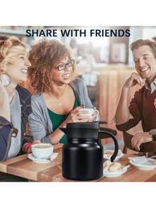 1 Piece Stainless Steel Coffee Maker With Tea Filter, Double Layer Vacuum Kettle, 1L / 33.8OZ Home Insulator, Tea Kettle, Beverage Dispenser For Hot Chocolate Milk, Fruit Juice - Multicolor - View 3