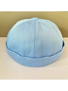 Mũ lưỡi trai không vành, màu trơn, chất liệu denim mài, kiểu dáng thủy thủ, chống gió, phù hợp cho mùa xuân/thu/đông. - Mũ Đường hình vương miện chữ W được giặt bằng nước - Xem 13