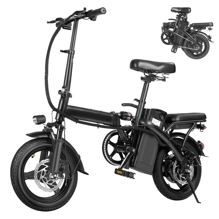500W Folding Electric Bike For Adults And Teens, 48V 10.4AH Removable Battery, 15 MPH, Front Basket & Mobile Phone Mount, Commuter & Campus Ebike For Adults, 32 Miles Range - T1-15MPH Foldable Electric Bike - 查看 1