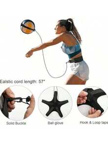 Adjustable Volleyball/Soccer Training Belt, Suitable Beginner Volleyball/Soccer Players To Practice Ball Control Skills - Black - View 1