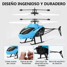 Helicóptero Infantil Rc Mini Juguete De Plástico Con Carga Usb Azul - Azul - Ver 2