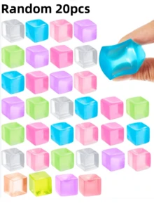 2/6/10个装成人减压挤压球，冰块挤压玩具 - 方形挤压球玩具，成人减压球，挤压冰块减压玩具，小号 - 彩色 - 查看 14
