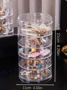1pc Multi-Layer Jewelry Storage Box, Gift For Valentine's Day Sun Travel Cool Back To School - Clear - View 11