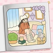 40页 205克 “放松女孩”自爱疗愈涂色书 - 女孩专属的放松日常场景，疗愈身心的自我关爱涂色书，减压创意趣味礼物，送给女性的完美之选，婚礼季、母亲节的理想礼物 - 酷女孩 - 查看 5