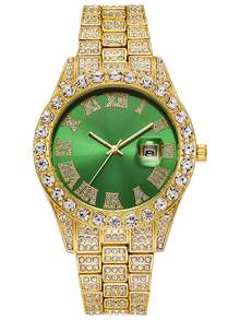 4pcs/Set Men's Elegant Versatile Quartz Watches, Fashion & Minimalist Watch Set - Gold - View 6