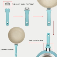 ABKOK 1pc/2pcs 18cm Non-Stick Frying Pan And Pot Set - Space-Saving Design, Suitable For Singles And Couples, Individual Pots And Cookware Sets Sold Separately