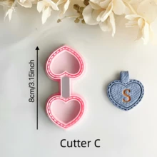 1/2/6pcs Valentine's Day Theme Polymer Clay Keychain Mold Set, Heart Shaped Keyring Cutter, DIY Jewelry Making Tools, Plastic Craft Molds For Earrings And Keychain Sewing Projects - Pink - View 7